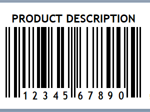 2” X 1” UPC labels with product description