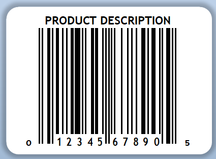 2” X 1.5” UPC label with product description text image