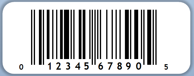 2” X 0.75” UPC barcode label image