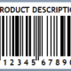 2.5 X 1 UPC barcode label with numbers and product description text image