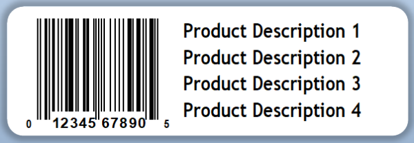 3 X 1 UPC label with product description text label image