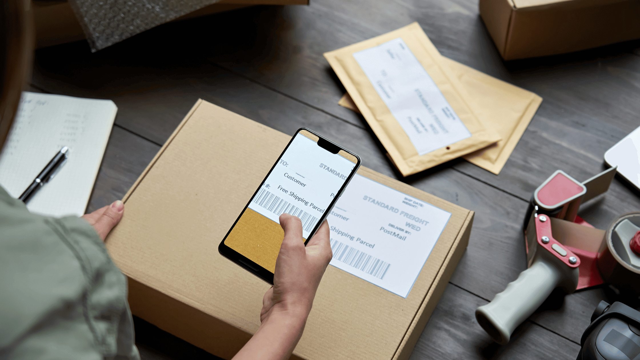 Scanning a barcode label on a box with a mobile phone: 9 Reasons to Resize Your Barcode Labels