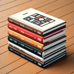 Graphic of stack of books for ISBN requirements for different media types